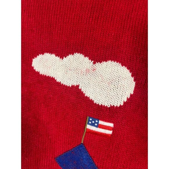 Quacker Factory Knit Sweater 2x Red Sequin Vtg Lighthouse Retro Classic Preppy - Picture 9 of 15